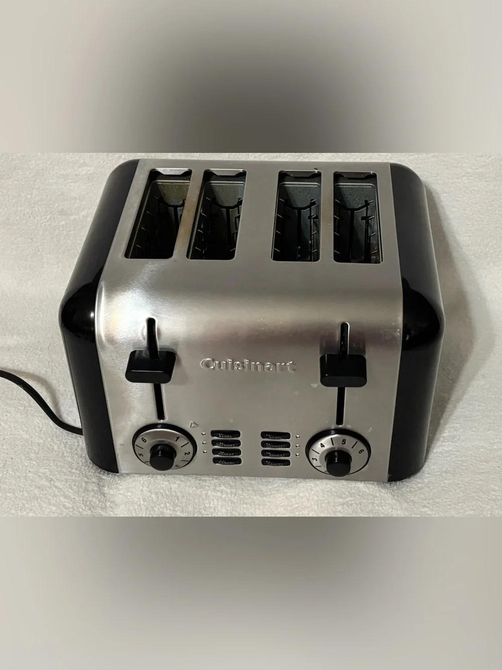 Cuisinart Stainless Steel 4-Slice Toaster with Black Controls